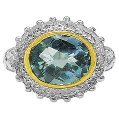 Mehrfarbiger Topas-Ring, 4,99 Karat, vergoldetes Silber