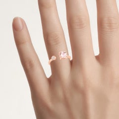 Morganite Ring With Diamonds 0.76 Carats 14K Rose Gold
