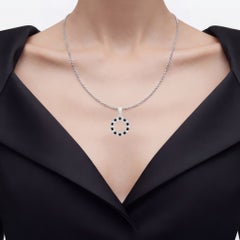 Blue Sapphire Pendant With White Topaz 1.26 Carats Sterling Silver