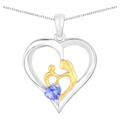 Tanzanite Mom Pendant 0.44 Carats Sterling Silver