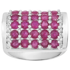 Ruby Ring 3.24 Carats Sterling Silver
