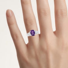 Anello con ametista e topazio bianco da 1.5 carati A. Silver
