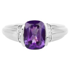 Anello con ametista e topazio bianco da 1.5 carati A. Silver