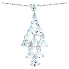 Aquamarine Pendant 2.18 Carats Sterling Silver