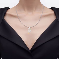Peridot Flying Witch Pendant 0.24 Carats Sterling Silver