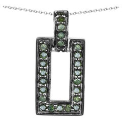 Pendentif diamant vert de 0,34 carat, argent massif