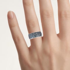 Blue Diamond Ring 0.4 Carats Sterling Silver