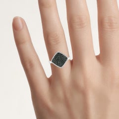 Blue Diamond Ring 0.26 Carats Sterling Silver