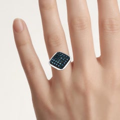 Blue Diamond Ring 0.52 Carats Sterling Silver