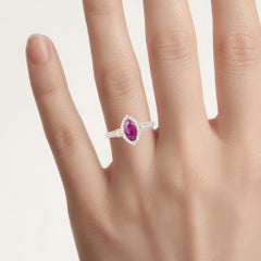 Ruby Ring With Diamonds 0.94 Carats 14K Yellow Gold
