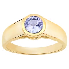 Tansanit-Ring, 0.94 Karat, vergoldetes Silber