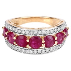 Ruby Ring With Diamonds 3.14 Carats 14K Yellow Gold