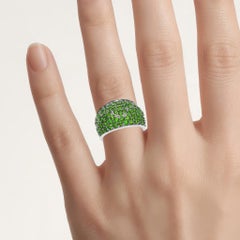 Chrome Diopside Ring 3.34 Carats Sterling Silver