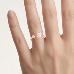 Morganite Ring With Diamonds 1.2 Carats 14K Rose Gold