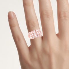 Bague en morganite de 3.28 carats, argent plaqué or