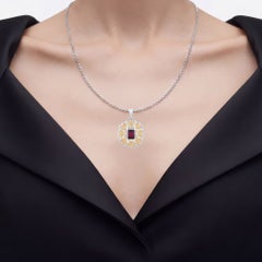 Garnet Heart Pendant 2.54 Carats Gold Plated Silver