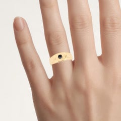 Anello con diamante nero da 0.18 carati, argento placcato oro
