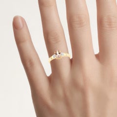 Anello con morganite e diamanti da 0,7 carati, in oro giallo 14K