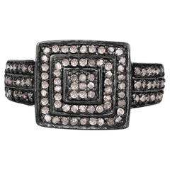 Champagne Diamond Ring 0.4 Carats Sterling Silver