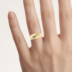Anello con diamante blu da 0.1 carati, argento placcato oro