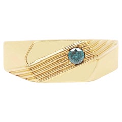 Anello con diamante blu da 0.1 carati, argento placcato oro
