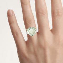 Ring mit grünem Amethyst und weißem Topas, 8.06 Karat, vergoldetes Silber