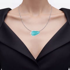 Amazonite Pendant With White Topaz 13.3 Carats Sterling Silver