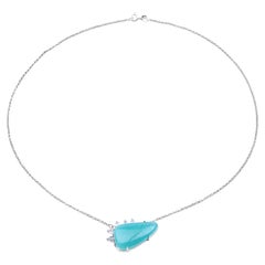 Amazonite Pendant With White Topaz 13.3 Carats Sterling Silver