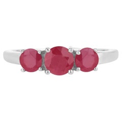 Anillo de rubí de 1,12 quilates en oro blanco de 14K