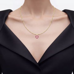 Ruby Heart Pendant 0.42 Carats 10K Yellow Gold