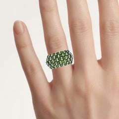 Chrome Diopside Ring 5 Carats Sterling Silver