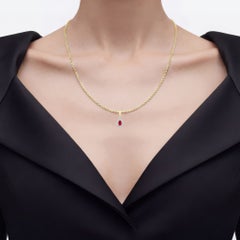 Ruby Pendant With Diamonds 1 Carats 14K Yellow Gold