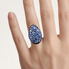 Tansanit-Ring mit schwarzem Spinell, 5,38 Karat, Sterlingsilber