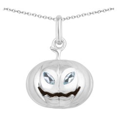 Blue Topaz Jack-o'-Lantern Pendant 0.16 Carats Sterling Silver