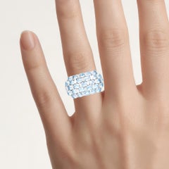 Blue Topaz Ring 5.78 Carats Sterling Silver