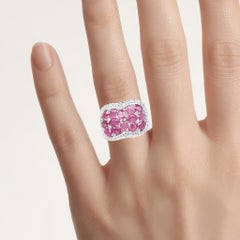 Ruby Ring With White Topaz 3 Carats Sterling Silver