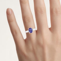 Tanzanite Ring With White Topaz 1.96 Carats Sterling Silver