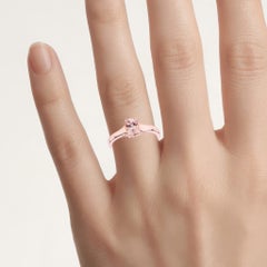 Morganite Ring 0.68 Carats Gold Plated Silver