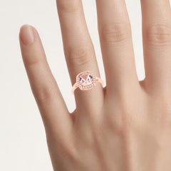 Morganit-Ring mit Diamanten, 2,12 Karat, 14-karätiges Roségold