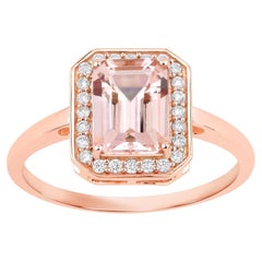 Morganit-Ring mit Diamanten, 1,48 Karat, 14-karätiges Roségold