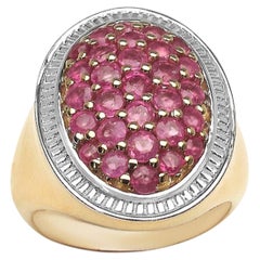 Rubinring, 2.12 Karat, vergoldetes Silber
