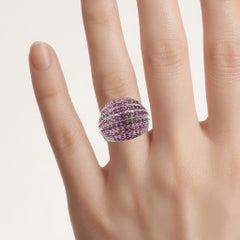 Ruby Ring With White Sapphire 2.78 Carats Gold Plated Silver