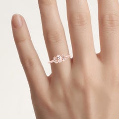Morganit-Ring mit Diamanten, 0,44 Karat, 14 Karat Roségold