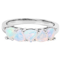 Ethiopian Opal Ring 0.88 Carats Sterling Silver
