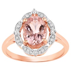 Morganit-Ring mit Diamanten, 1,58 Karat, 14-karätiges Roségold