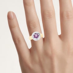 Amethyst Ring 2.24 Carats Gold Plated Silver