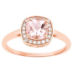 Morganit-Ring mit Diamanten, 0,82 Karat, 14-karätiges Roségold