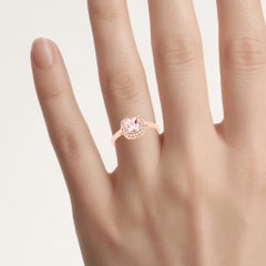 Morganit-Ring mit Diamanten, 0,82 Karat, 14-karätiges Roségold