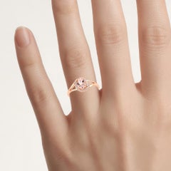 Morganit-Ring mit Diamanten, 0,74 Karat, 14 Karat Roségold