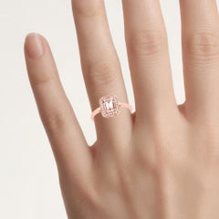 Morganit-Ring mit Diamanten, 0,88 Karat, 14-karätiges Roségold
